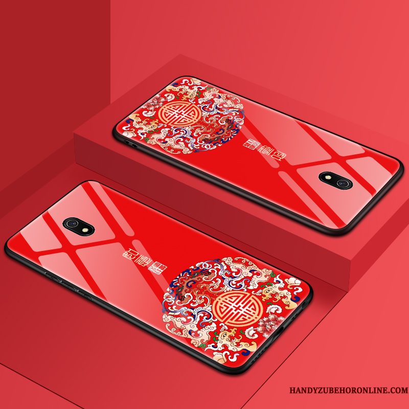 Hoesje Redmi 8a Mode Telefoon Mini, Hoes Redmi 8a Zacht Schrobben Glas