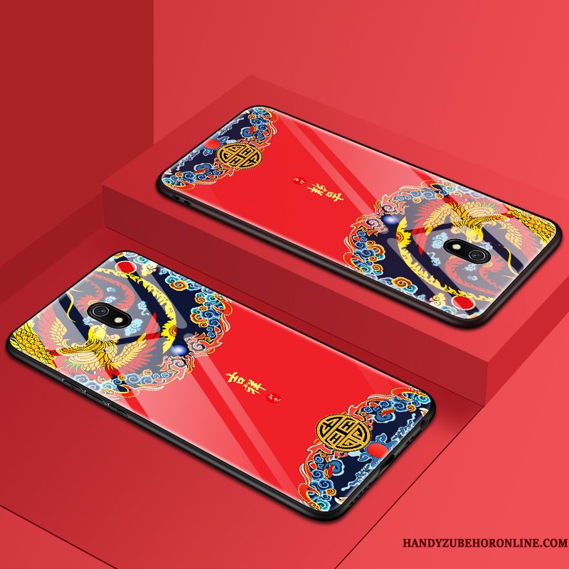 Hoesje Redmi 8a Mode Telefoon Mini, Hoes Redmi 8a Zacht Schrobben Glas