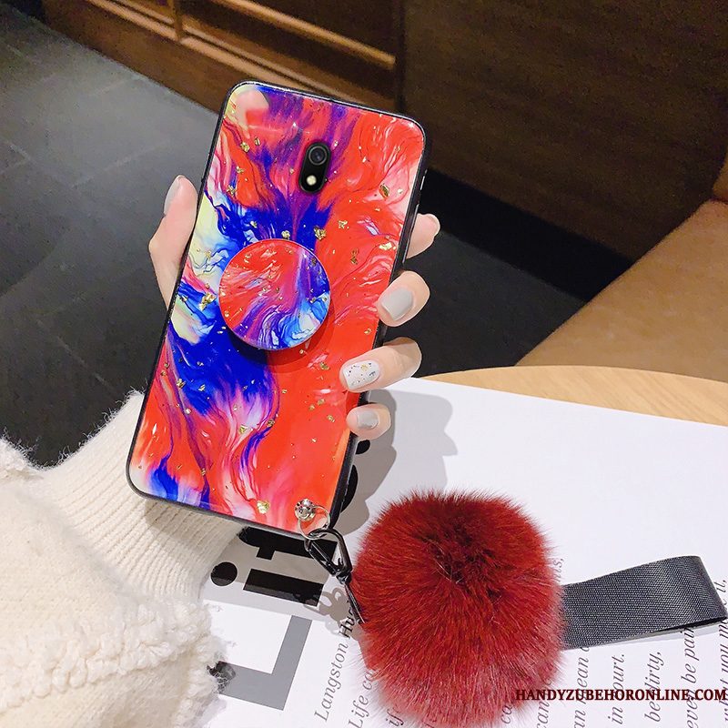 Hoesje Redmi 8a Ondersteuning Pompom Lovers, Hoes Redmi 8a Zacht Trendy Merk Rood