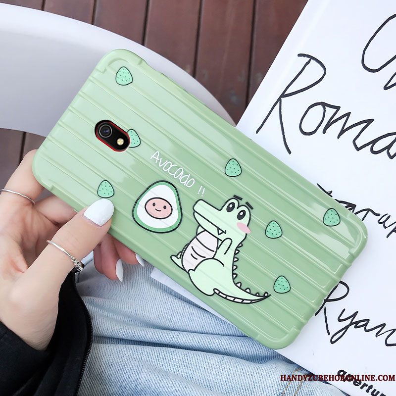 Hoesje Redmi 8a Scheppend Lovers Groen, Hoes Redmi 8a Spotprent Telefoon Rood