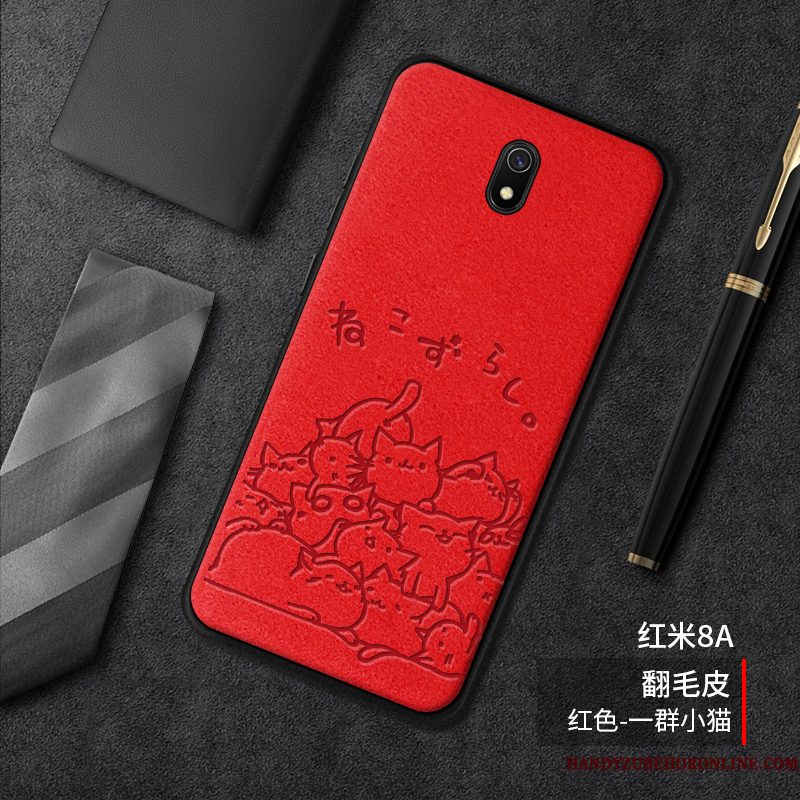 Hoesje Redmi 8a Zakken Rood Persoonlijk, Hoes Redmi 8a Leer Trendy Merk Nieuw