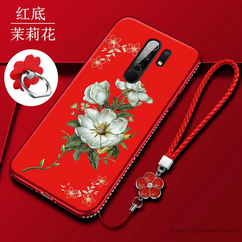 Hoesje Redmi 9 Mode Kunst Bloemen, Hoes Redmi 9 Zacht Anti-fall Persoonlijk