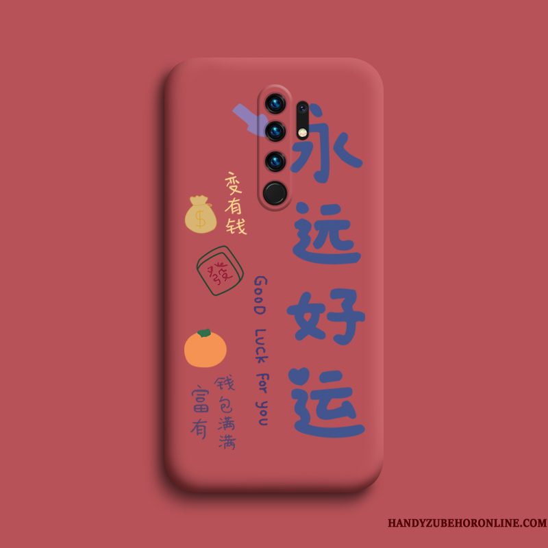 Hoesje Redmi 9 Zacht Rood Nieuw, Hoes Redmi 9 Siliconen Trendy Merktelefoon