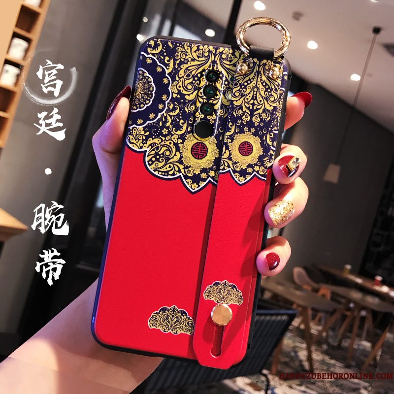 Hoesje Redmi 9 Zakken Anti-fall Paleis, Hoes Redmi 9 Siliconen Blauw Chinese Stijl