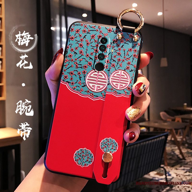 Hoesje Redmi 9 Zakken Anti-fall Paleis, Hoes Redmi 9 Siliconen Blauw Chinese Stijl