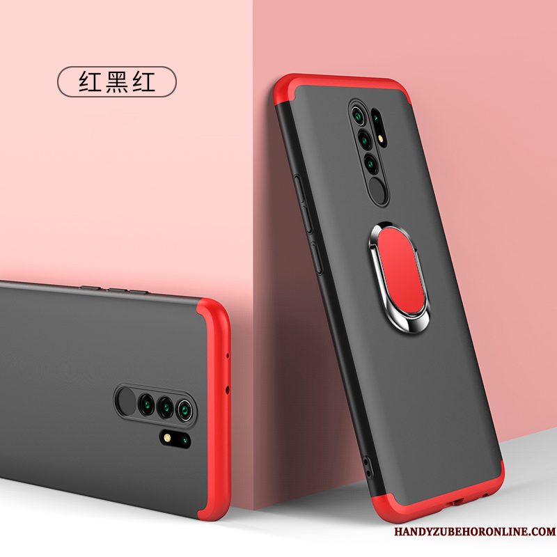 Hoesje Redmi 9 Zakken Eenvoudige Tempereren, Hoes Redmi 9 Bescherming Anti-fall Rood