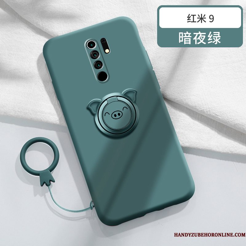 Hoesje Redmi 9 Zakken Ring Magnetisch, Hoes Redmi 9 Bescherming Persoonlijk Rood