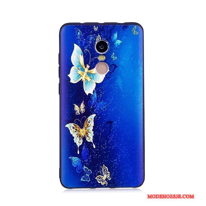 Hoesje Redmi Note 4x Bescherming Trend Donkerblauw, Hoes Redmi Note 4x Spotprent Telefoon Rood