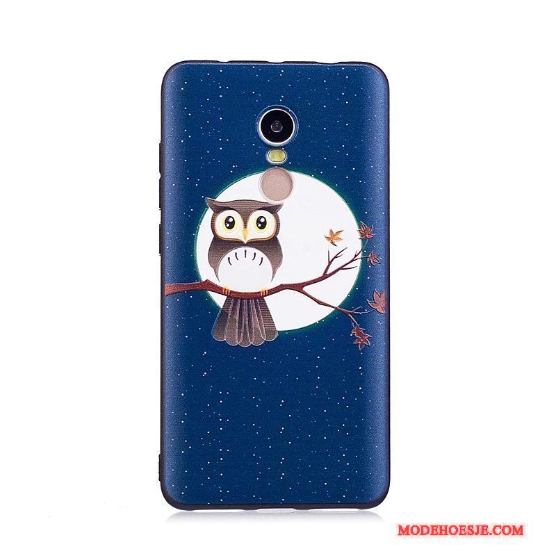 Hoesje Redmi Note 4x Bescherming Trend Donkerblauw, Hoes Redmi Note 4x Spotprent Telefoon Rood