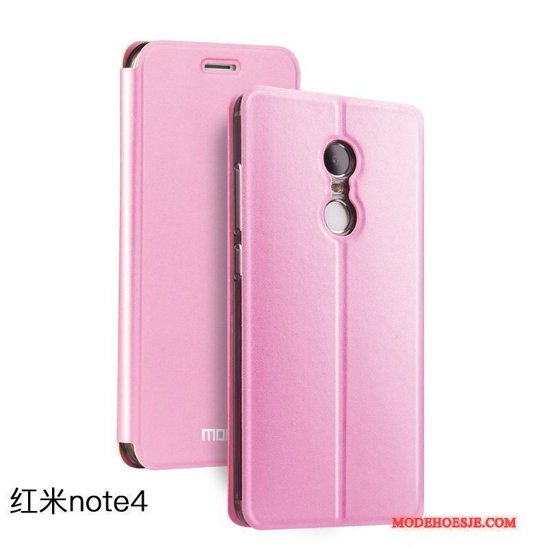 Hoesje Redmi Note 4x Folio Hoge Rood, Hoes Redmi Note 4x Leer Anti-falltelefoon