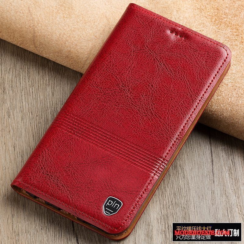 Hoesje Redmi Note 4x Leer Rozetelefoon, Hoes Redmi Note 4x Folio Rood