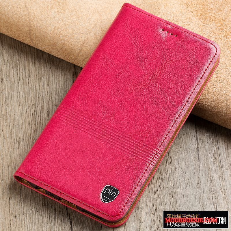 Hoesje Redmi Note 4x Leer Rozetelefoon, Hoes Redmi Note 4x Folio Rood