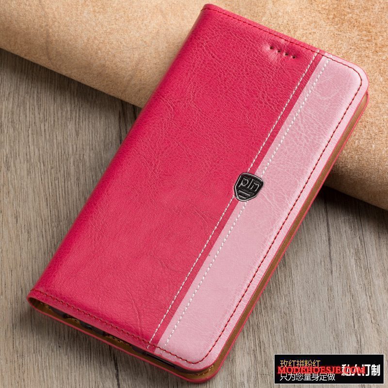 Hoesje Redmi Note 4x Leer Telefoon Mini, Hoes Redmi Note 4x Kleur Rood Anti-fall