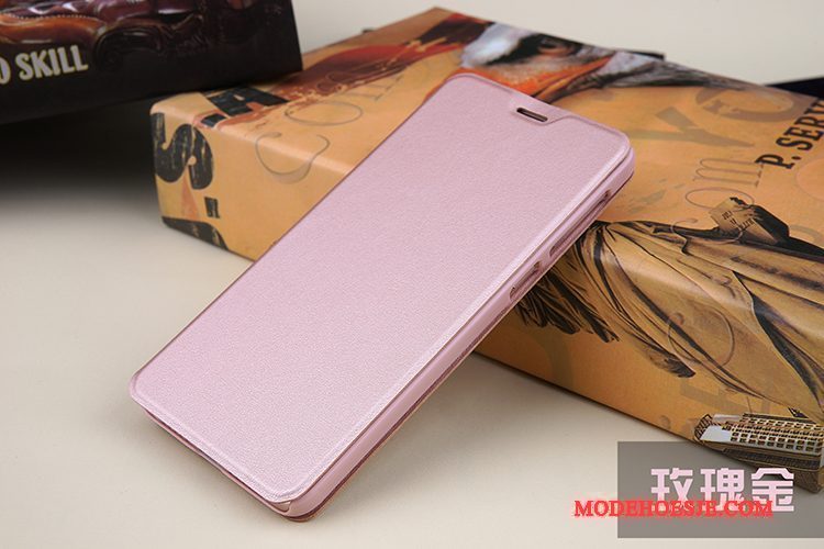 Hoesje Redmi Note 4x Leer Telefoon Rood, Hoes Redmi Note 4x Folio Mini Anti-fall