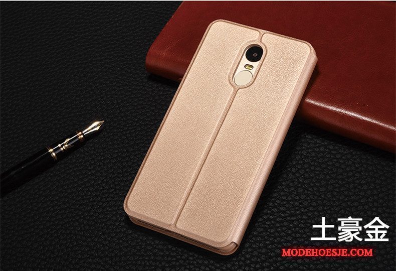 Hoesje Redmi Note 4x Leer Telefoon Rood, Hoes Redmi Note 4x Folio Mini Anti-fall