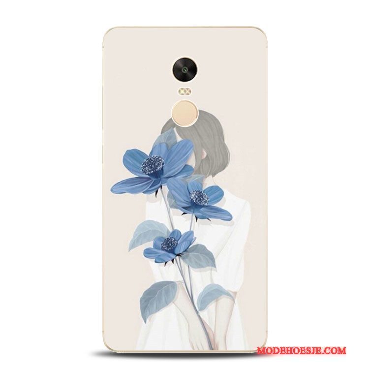 Hoesje Redmi Note 4x Reliëf Bloemen Anti-fall, Hoes Redmi Note 4x Ondersteuning Lichttelefoon