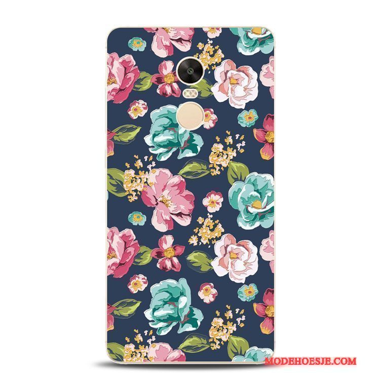 Hoesje Redmi Note 4x Zacht Telefoon Bloemen, Hoes Redmi Note 4x Ondersteuning Groen Rood