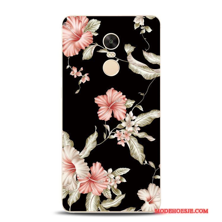 Hoesje Redmi Note 4x Zacht Telefoon Bloemen, Hoes Redmi Note 4x Ondersteuning Groen Rood