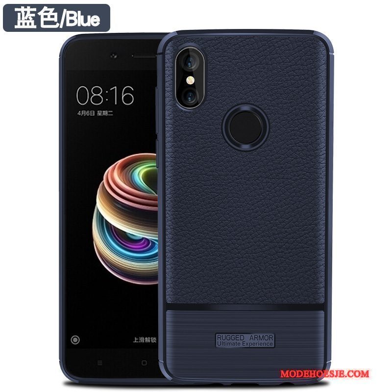 Hoesje Redmi Note 5 Bescherming Zwart Anti-fall, Hoes Redmi Note 5 Siliconen Rood Persoonlijk