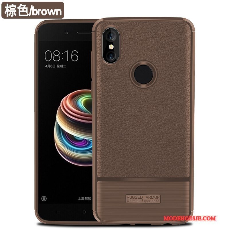 Hoesje Redmi Note 5 Bescherming Zwart Anti-fall, Hoes Redmi Note 5 Siliconen Rood Persoonlijk