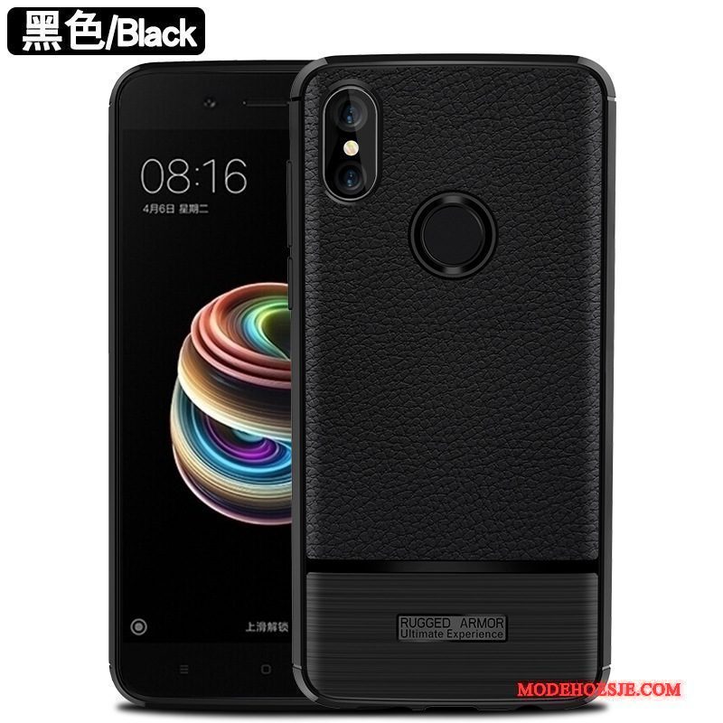 Hoesje Redmi Note 5 Pro Bescherming Anti-fall Zwart, Hoes Redmi Note 5 Pro Scheppend Telefoon Rood