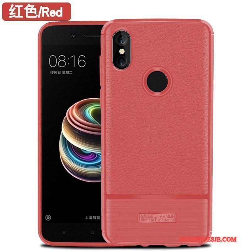 Hoesje Redmi Note 5 Pro Bescherming Anti-fall Zwart, Hoes Redmi Note 5 Pro Scheppend Telefoon Rood