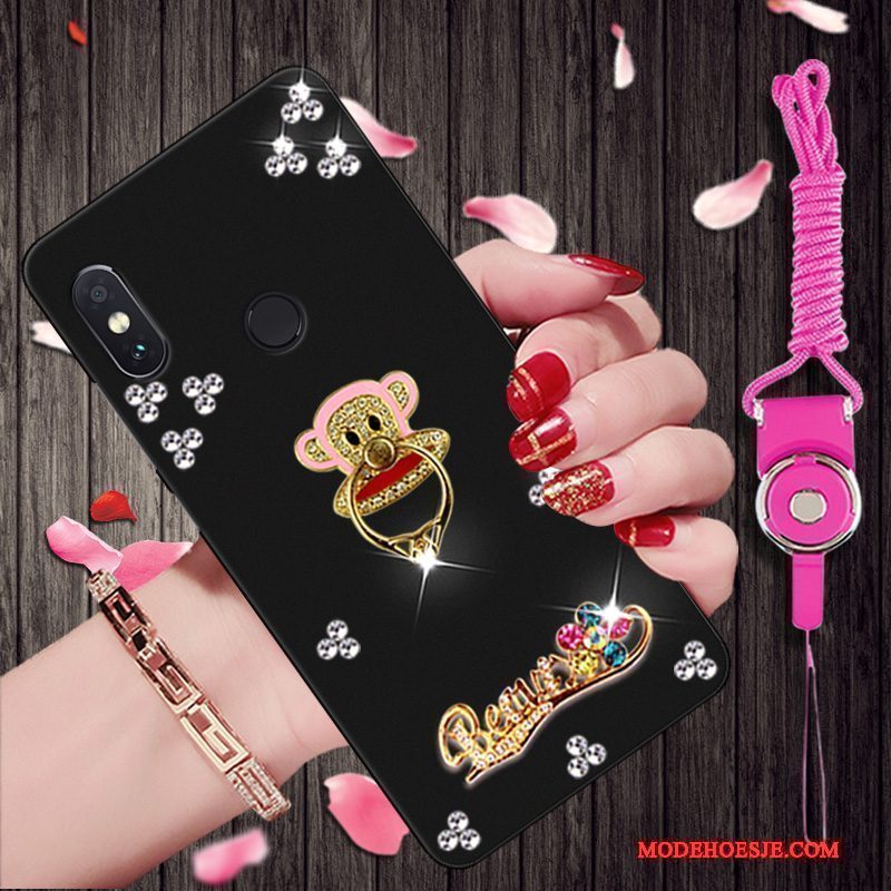 Hoesje Redmi Note 5 Pro Bescherming Telefoon Mini, Hoes Redmi Note 5 Pro Strass Zwart Rood