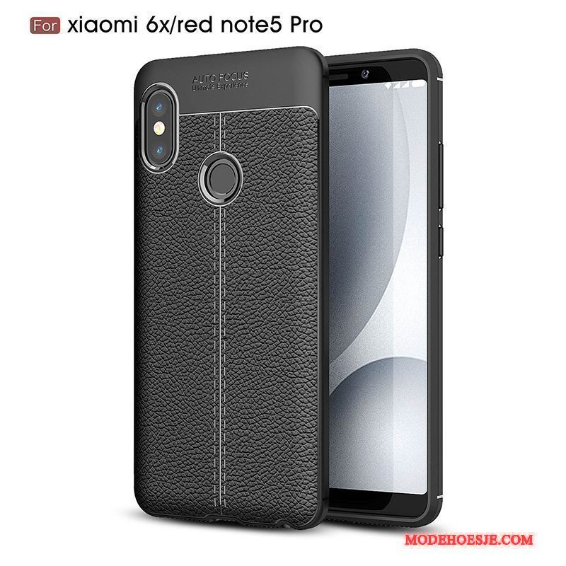 Hoesje Redmi Note 5 Pro Siliconen Rood Zwart, Hoes Redmi Note 5 Pro Bescherming Mini Nieuw
