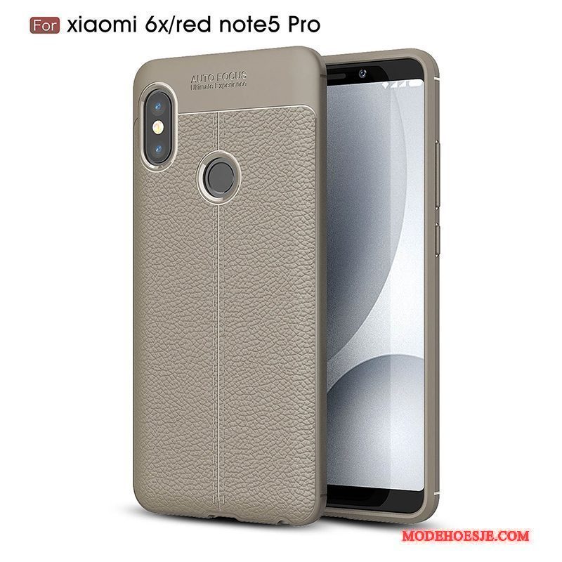 Hoesje Redmi Note 5 Pro Siliconen Rood Zwart, Hoes Redmi Note 5 Pro Bescherming Mini Nieuw