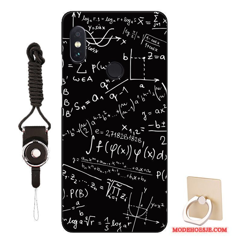 Hoesje Redmi Note 5 Pro Spotprent Telefoon Rood, Hoes Redmi Note 5 Pro Zacht Zwart Pas
