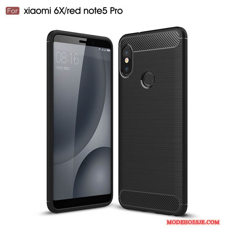 Hoesje Redmi Note 5 Pro Zacht Mini Fiber, Hoes Redmi Note 5 Pro Bescherming Telefoon Zwart