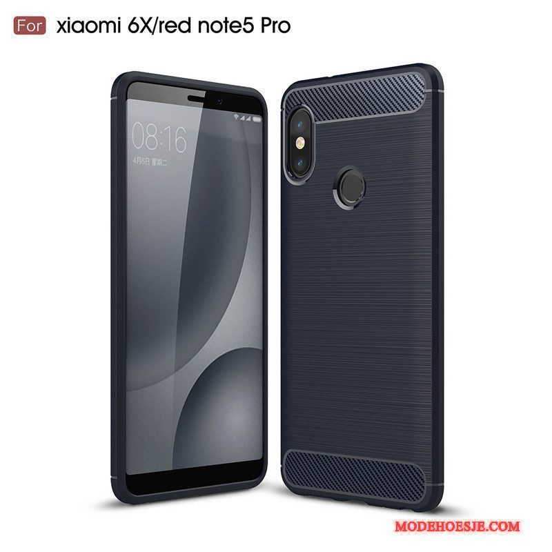 Hoesje Redmi Note 5 Pro Zacht Mini Fiber, Hoes Redmi Note 5 Pro Bescherming Telefoon Zwart
