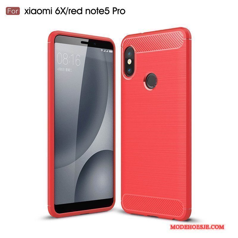 Hoesje Redmi Note 5 Pro Zacht Mini Fiber, Hoes Redmi Note 5 Pro Bescherming Telefoon Zwart