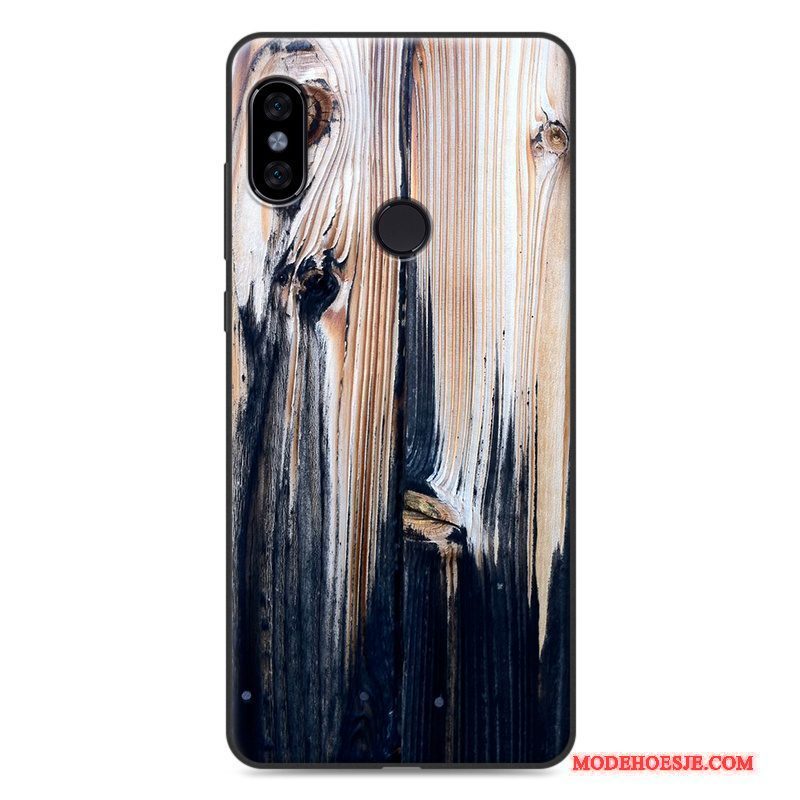 Hoesje Redmi Note 5 Zacht Anti-fall Mini, Hoes Redmi Note 5 Vintage Rood Hout
