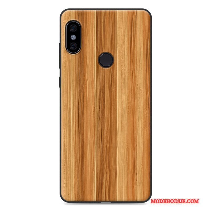 Hoesje Redmi Note 5 Zacht Anti-fall Mini, Hoes Redmi Note 5 Vintage Rood Hout