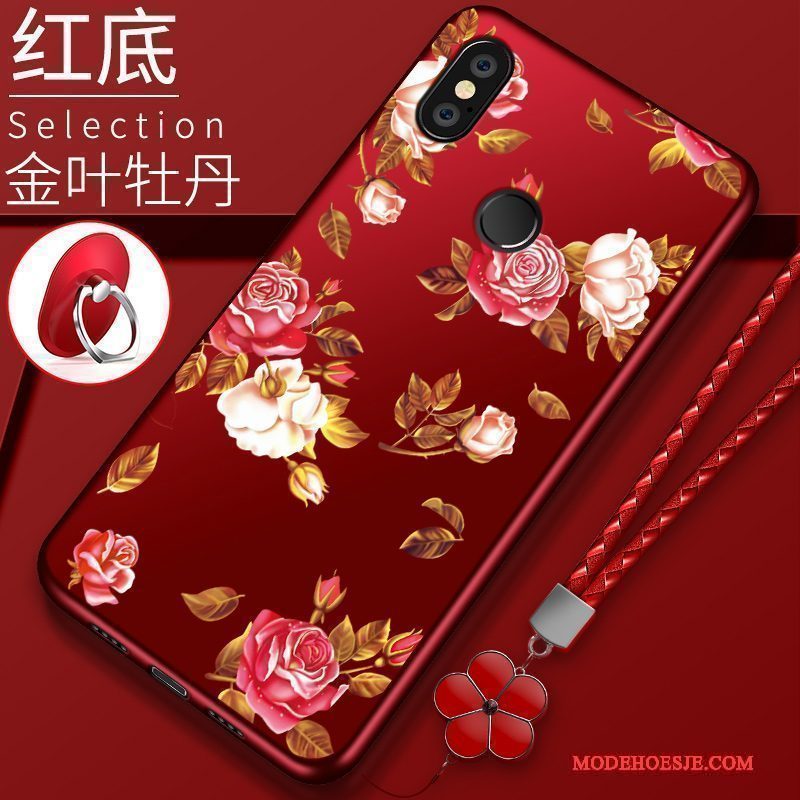 Hoesje Redmi Note 5 Zacht Mini Anti-fall, Hoes Redmi Note 5 Siliconen Rood Schrobben