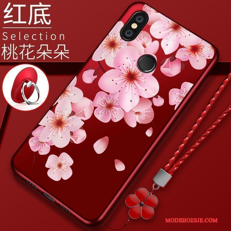 Hoesje Redmi Note 5 Zacht Mini Anti-fall, Hoes Redmi Note 5 Siliconen Rood Schrobben