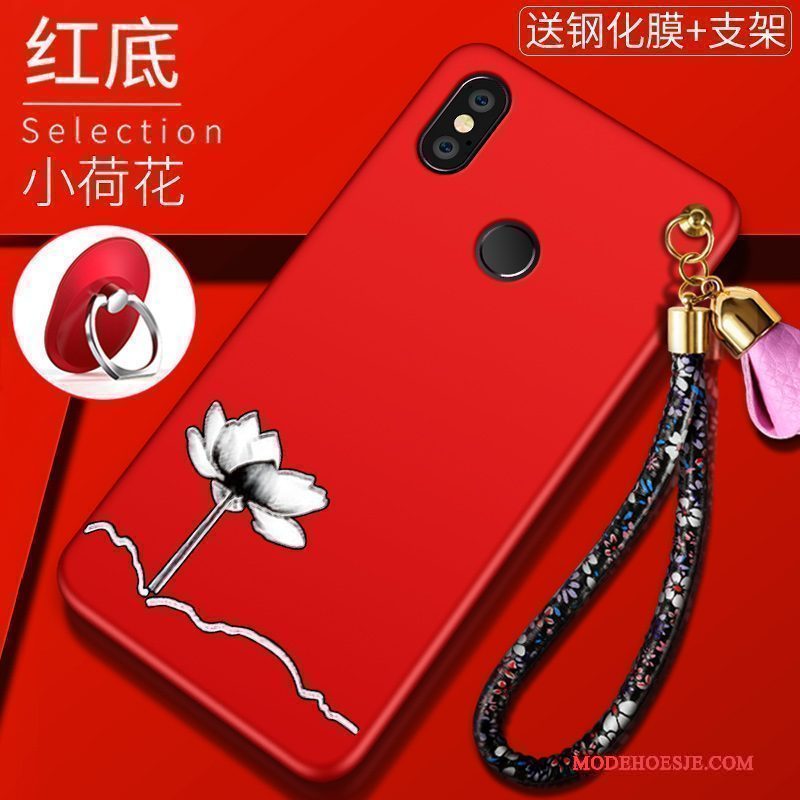 Hoesje Redmi Note 5 Zacht Schrobben Nieuw, Hoes Redmi Note 5 Bescherming Rood Trend