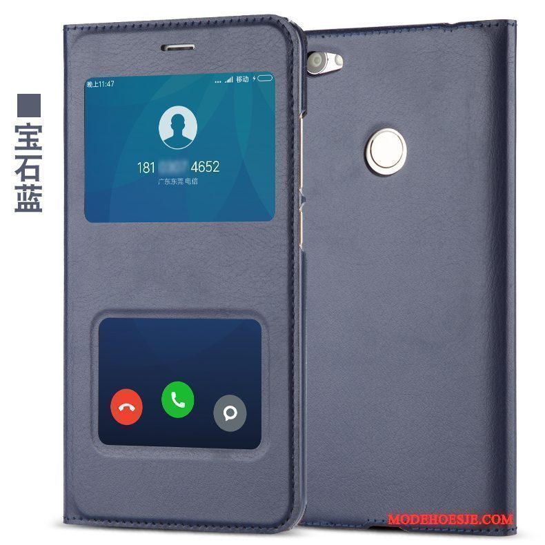 Hoesje Redmi Note 5a Bescherming Anti-fall Rood, Hoes Redmi Note 5a Leer Telefoon Roze