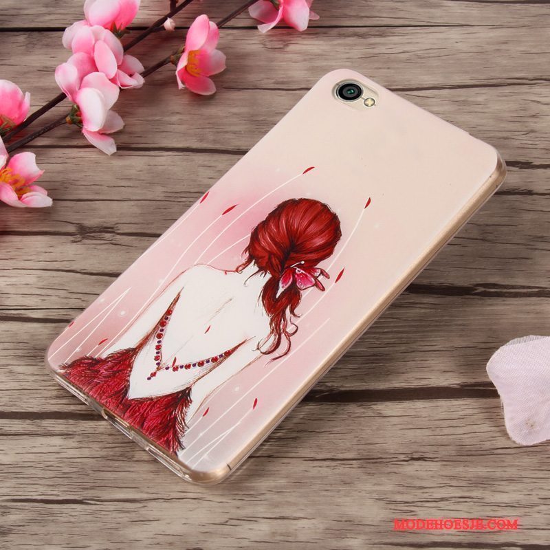 Hoesje Redmi Note 5a Kleur Anti-fall Rood, Hoes Redmi Note 5a Zacht Telefoon Mini