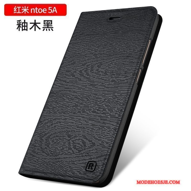 Hoesje Redmi Note 5a Leer Anti-fall Donkerblauw, Hoes Redmi Note 5a Bescherming Roodtelefoon