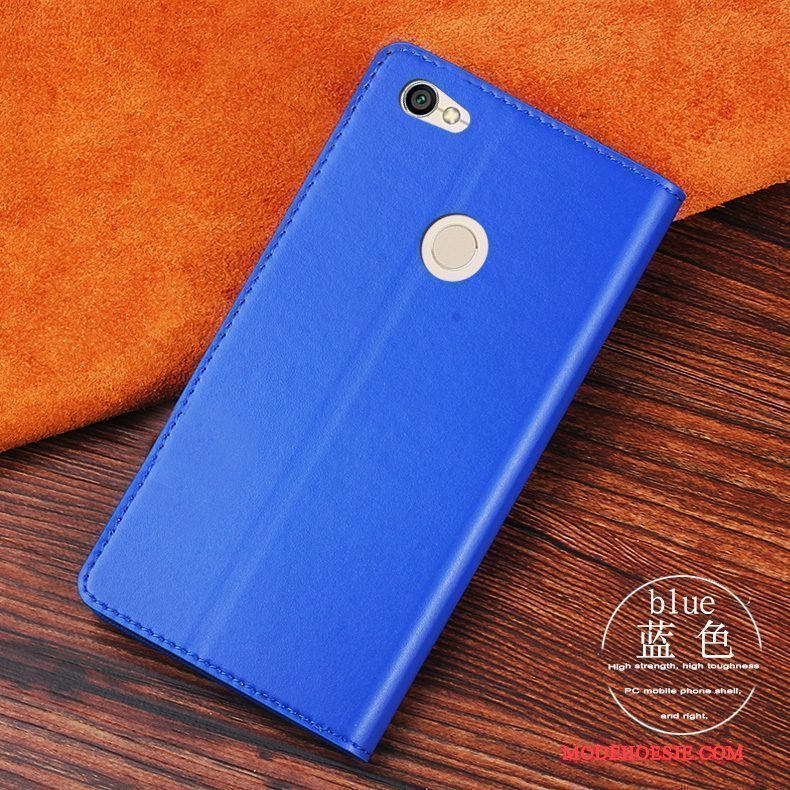 Hoesje Redmi Note 5a Leer Telefoon Anti-fall, Hoes Redmi Note 5a Zakken Blauw Rood