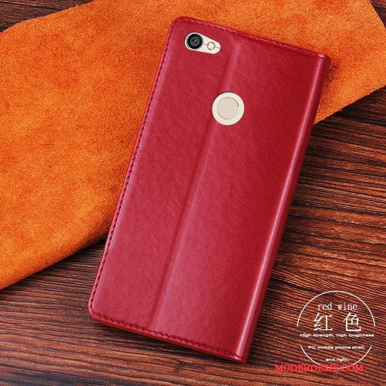 Hoesje Redmi Note 5a Leer Telefoon Anti-fall, Hoes Redmi Note 5a Zakken Blauw Rood