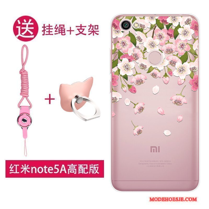 Hoesje Redmi Note 5a Siliconen Mooie Roze, Hoes Redmi Note 5a Zakken Persoonlijk Mini