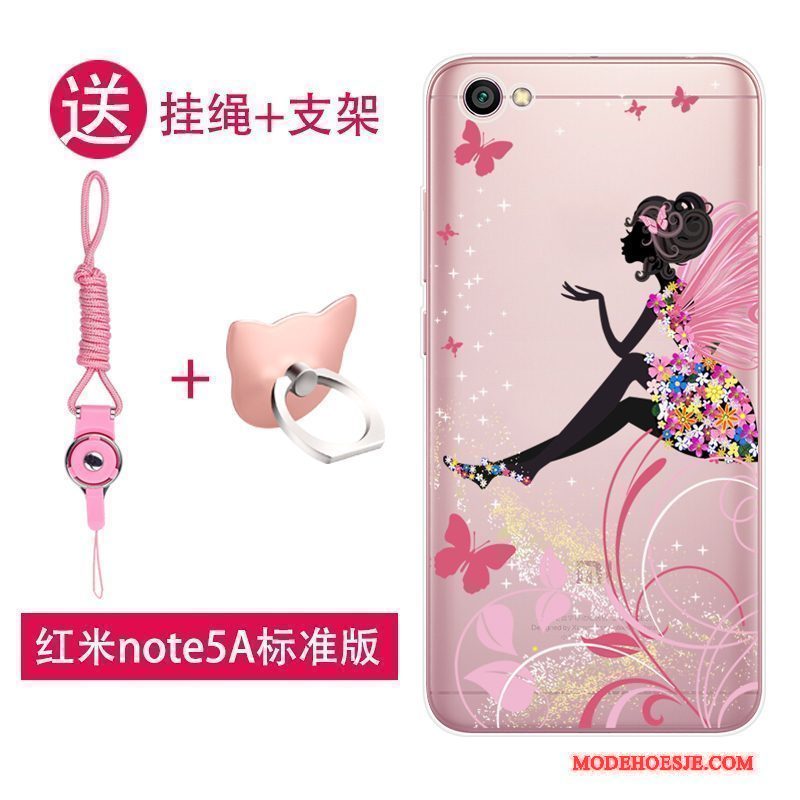 Hoesje Redmi Note 5a Siliconen Mooie Roze, Hoes Redmi Note 5a Zakken Persoonlijk Mini