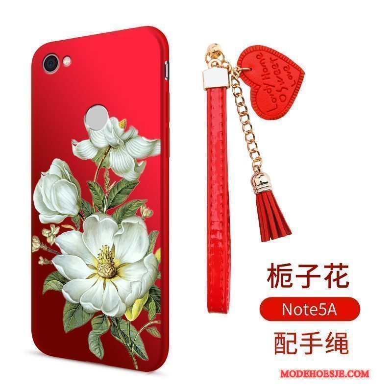 Hoesje Redmi Note 5a Siliconen Rood Trend, Hoes Redmi Note 5a Zakken Mini Anti-fall