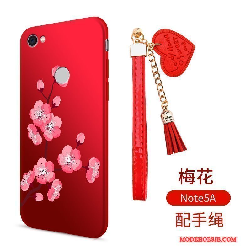 Hoesje Redmi Note 5a Siliconen Rood Trend, Hoes Redmi Note 5a Zakken Mini Anti-fall