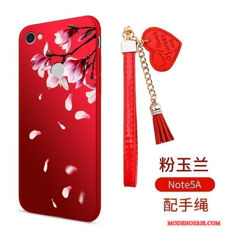 Hoesje Redmi Note 5a Siliconen Rood Trend, Hoes Redmi Note 5a Zakken Mini Anti-fall