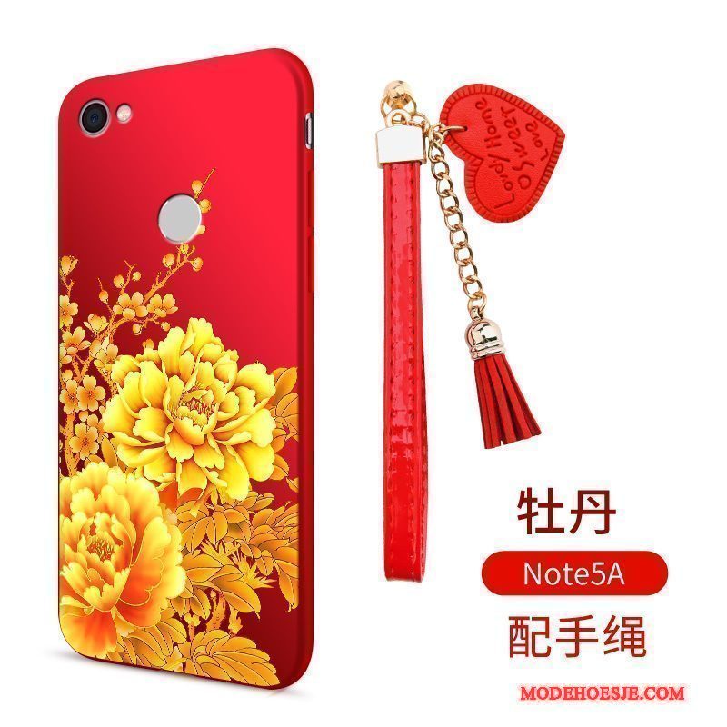 Hoesje Redmi Note 5a Siliconen Rood Trend, Hoes Redmi Note 5a Zakken Mini Anti-fall