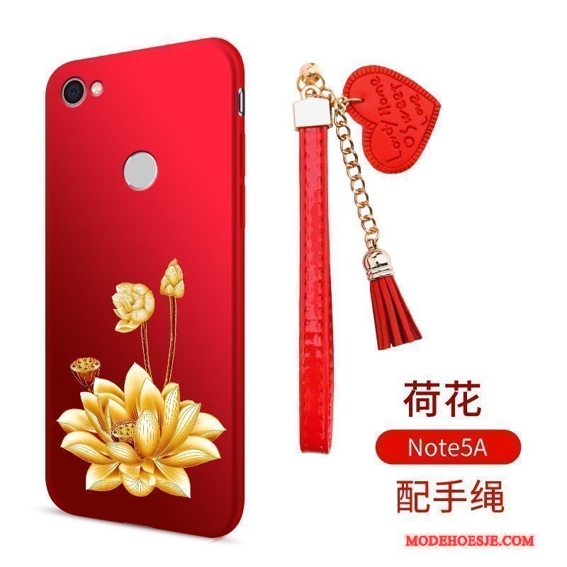 Hoesje Redmi Note 5a Siliconen Rood Trend, Hoes Redmi Note 5a Zakken Mini Anti-fall